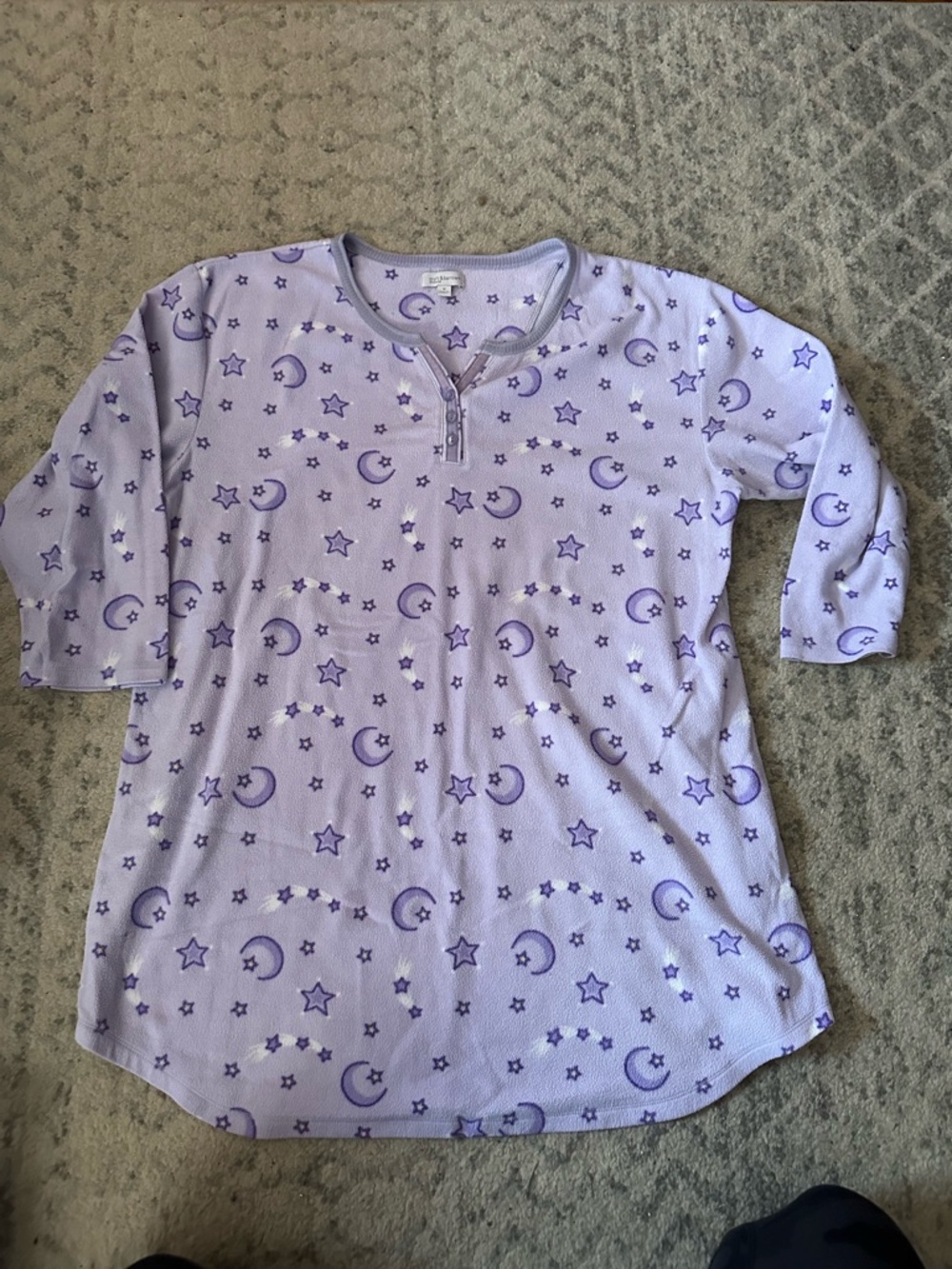 croft & barrow Lavender Moon and Star Fleece Pullover